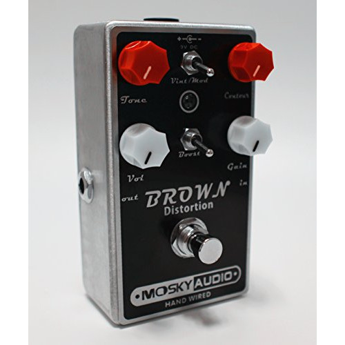 Mosky Audio BROWN Distortion Dual Toggle with Boost Option Hand-Wired Fast, Fast US Ship