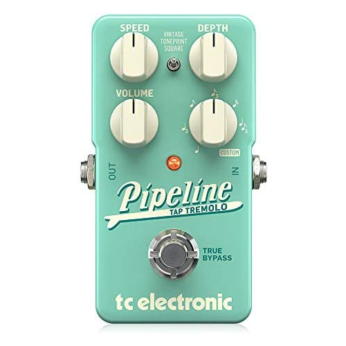 TC Electronic PIPELINE TAP TREMOLO Ingenious Tap Tempo Tremolo with Sequencer, Subdivisions and TonePrints* For Both Vintage and Adventurous Tremolo Sounds
