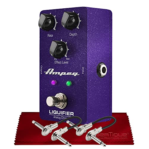 Ampeg Liquifier Analog Guitar Electric Bass Chorus Effects pedal with Clip-On Cable and Fibertique Cloth