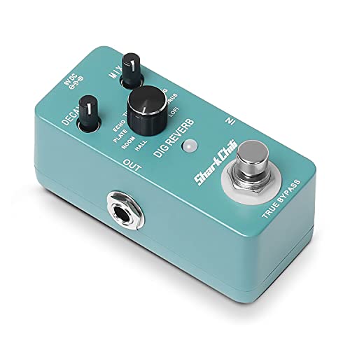 SharkChili Electric Guitar Single Effect Reverb Pedal True Bypass DIG REVERB 9 Reverb Types(without power supply)