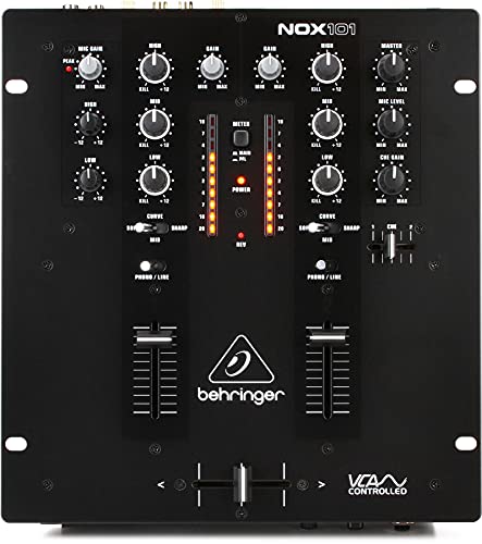 BEHRINGER NOX101 Premium 2-Channel Dj Mixer with Full VCA-Control and Ultra Glide Crossfader Black