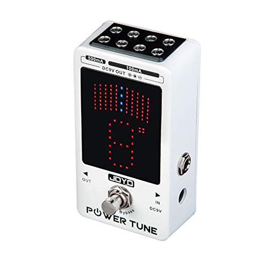 JOYO Power Tune Tuner Pedal 2 in 1 with Isolated 8-Channel (2 at 500mA, 6 at 100mA) Filtered Low Noise DC 9V Output Power Supply True Bypass (JF-18R)