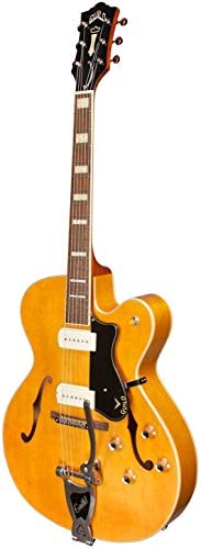 Guild Guitars X-175B Manhattan Hollow Body Electric Guitar, in Blonde, 17 Single-Cut w/tremolo, Newark St. Collection, with Hardshell Case