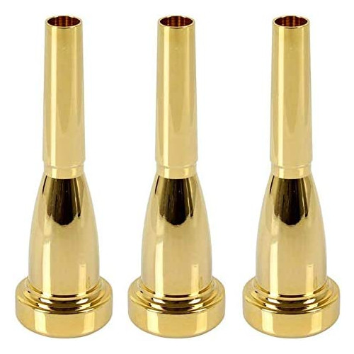 Liyafy 3pcs Bb Trumpet Mouthpiece 3C 5C 7C Bullet Shape Replacement Trumpet Parts Gold Plated