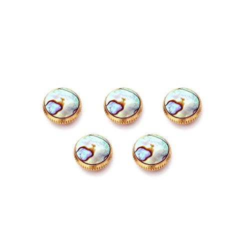 MonkeyJack Replacement Set of 3 Gold Plated Abalone Shell Inlays Trumpet Finger Buttons