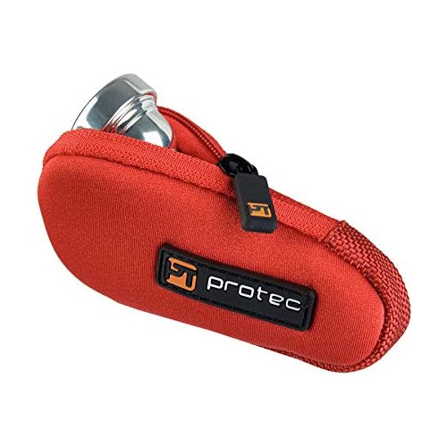 Protec Trumpet/Small Brass Single Neoprene Mouthpiece Pouch with Zipper Closure - Red, Model N203RX