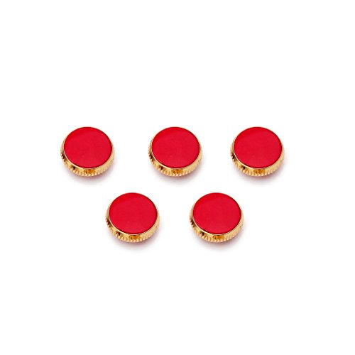 3 Pieces Gold Plated Red Stone Inlays Trumpet Finger Buttons Brass Instrument Accessories