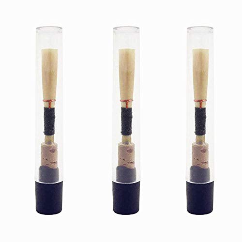 Jiayouy 3Pcs Oboe Reeds Medium Soft with Plastic Case/Tube Oboe Reed Woodwind Instrument Accessories Black