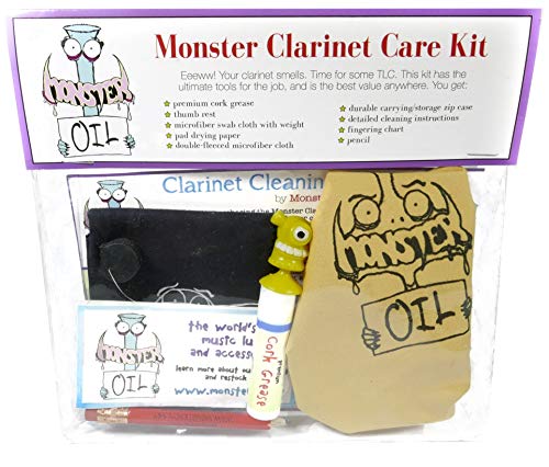 Monster Clarinet Care and Cleaning Kit | Wood or Composite, Cork Grease, and More! Everything You Need to Take Care of Your Clarinet