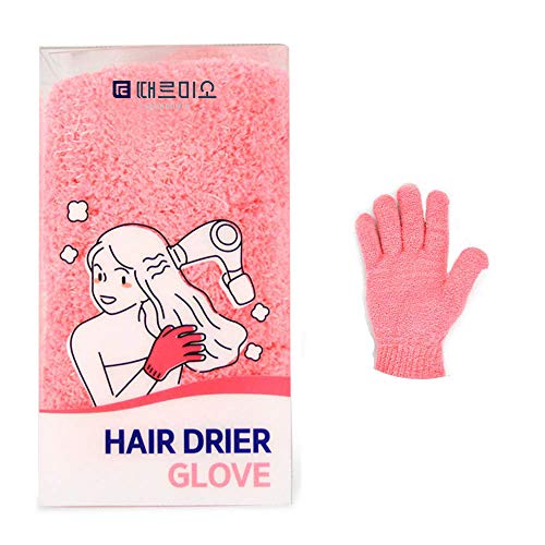 TTAEREUMIO Dry Hair Glove, Hair Drier Glove, Microfiber Hair Drying Glove, Pink Hair Gloves, Quick-Dry Styling Glove