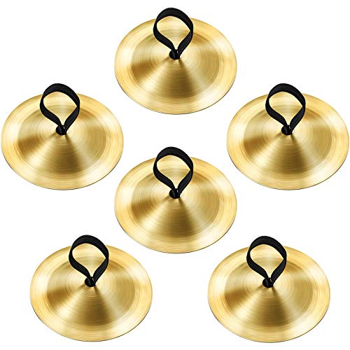 6 Pieces Finger Cymbals Belly Dancing Dance Zills 골드 Musical Instrument Dancer Ball Party Decorative Patterns Smooth Surface