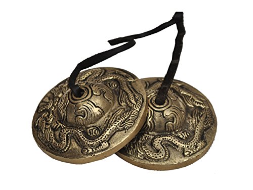 Dharma Store - Tibetan Yoga Meditation Cymbals Bell Dragon Embossed Original Version