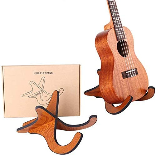 TIHOOD Wooden Ukelele Stand Holder Musical Instrument Concert Portable 우드 Small Guitar Violin Banjo Brown