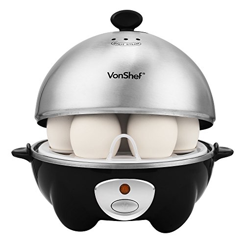 VonShef 7- Egg Electric Cooker 스테인레스 스틸 Poacher & Steamer Attachment