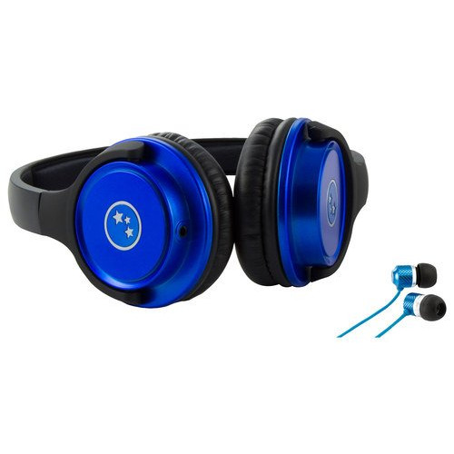 Able Planet Musicians Choice Over-the-Ear Stereo Headphones PLUS Sound Isolation Earphones, SH180BLM-SI170BL, BLUE