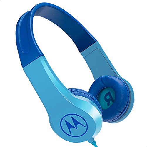 Motorola Squads 200 어린이 헤드폰 HD 사운드 공규기능 Over-Ear 온이어 헤드셋 Safe 85dB 볼륨 제한 3.5mm 유선 이어폰 Teens 소년 Girls