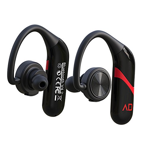 Jaap Sweat Proof Truly Wireless Bluetooth 4.2 Sports Earphones IPX5 Sweat Resistant with 6 Hours Battery Life Behind The Ear Hook Design