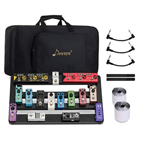 Donner Guitar Pedal Board Case DB-5 Disassembled Aluminium Pedalboard 20 x 11.4 x 4’ with Bag Cable