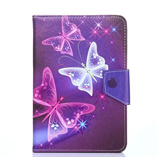 PHEVOS 7/7.85/8 Tablet Pc Case Cover, Foldable and Solid Stand Case, Compatible with All Universal 7 inch Tablets PC-Pink Butterfly