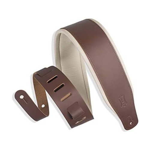 Levy's Leathers 3 Wide Leather Guitar Strap Brown/Dark Brown/Black
