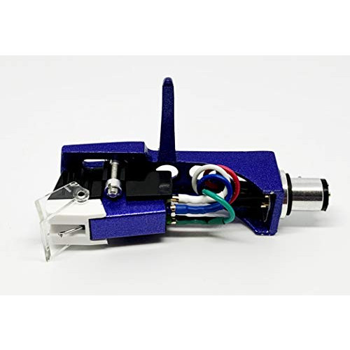 Cartridge and Stylus, needle and Blue Headshell with mounting bolts for Technics SL-D1, SL-D1K, SL-D2, SL-D202, SL-D205, SL-D2K, SL-1400, SL-1401, SL-1410, SL-1500, SL-1510, SL-Q202, SL-Q2K, SL-Q3