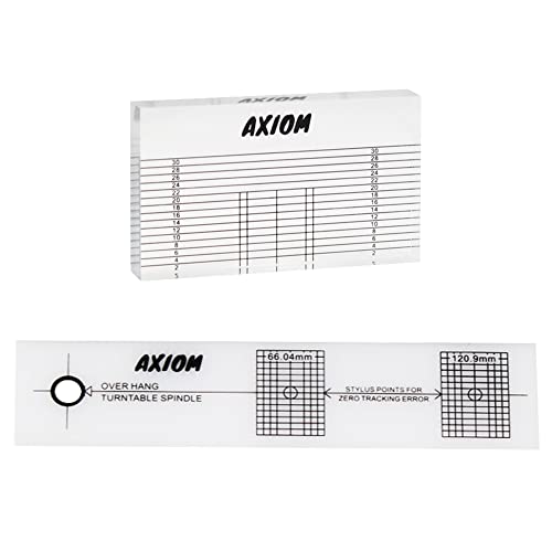 Axiom - Turntable Cartridge Stylus Alignment Protractor Set - Vinyl Record Player Phono Cartridge Alignment Protractor & VTA Azimuth Ruler
