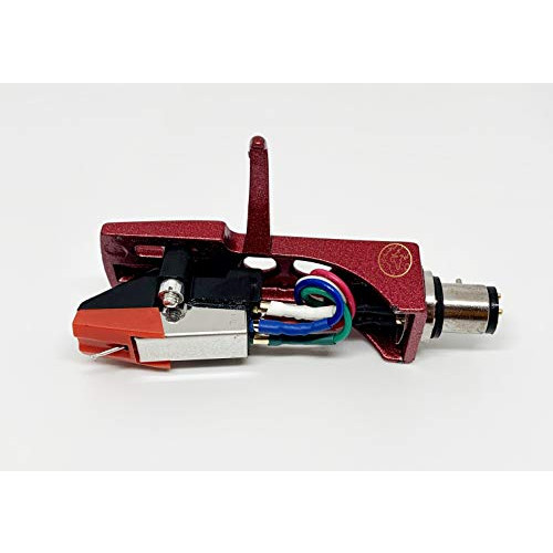 Red Headshell, mount, cartridge and stylus, elliptical needle for Numark TT100. TT200, TT500, TT1510, TT1529, TT1550, TT1520, TT1600, TT1610, TT1625, TT1650, TT1700, TT1910
