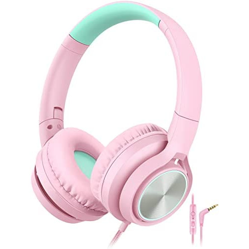 Kids Headphones with Microphone, Wired Over Ear Headsets with Limited Volume 85dB/ 94dB for Boys Girls Teens Children Online School/Travel/iPad/Tablet/Cellphone