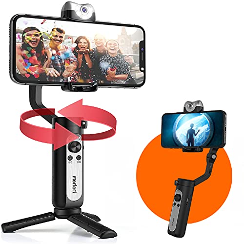 Hohem iSteady V2 Gimbal Stabilizer for Smartphone w/AI Visual Tracking LED Video Light Auto Zoom Foldable Gimbal for iPhone13/12 Pro Max,for Samsung S20 for YouTube TikTok Live Video,3-Axis Gimbal