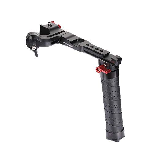 Gimbal Stabilizer Handle Grip Extension Bracket with Cold Shoe Mounts 1/4 Inch Threads Aluminum Alloy Compatible with DJI Ronin RSC2