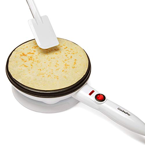 크레페 메이커 CucinaPro Cordless Crepe Maker (1447) - FREE Recipe Guide, Non-Stick Dipping Plate plus Electric Base and Spatula