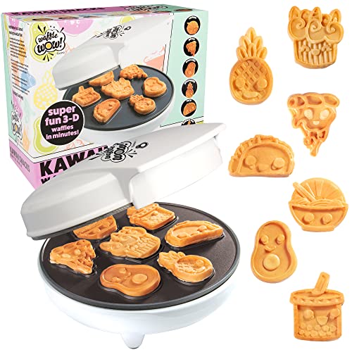 와플메이커 Kawaii Fun Snacks Mini Waffle Maker - 7 Different Food Japanese Style Designs Featuring an Avocado, Pizza, Ramen, Taco & More - Cool Electric Waffler Gift for Amazing Kid's Breakfasts & Holiday Gifts