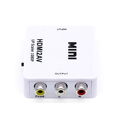 HDMI to RCA Converter, Mini HDMI to Composite Video Audio Converter Adapter, HDMI to AV, Supports PAL/NTSC for PS4, Xbox, Switch, TV Stick, Roku, Blu-Ray, DVD Player