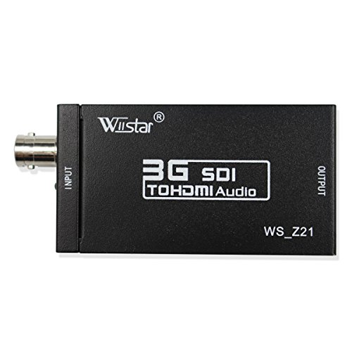 Wiistar Mini HD 1080P 3G SDI to HDMI Converter Audio Video Adapter Support HD-SDI and 3G-SDI Signals Showing on HDMI Display