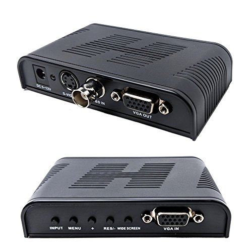 CCTV Camera Pros BNC to VGA Video Converter | S Video to VGA Monitor Adapter | VGA Loop Input/Output | Composite Analog Security Camera to TV Conversion 1080p / 720p