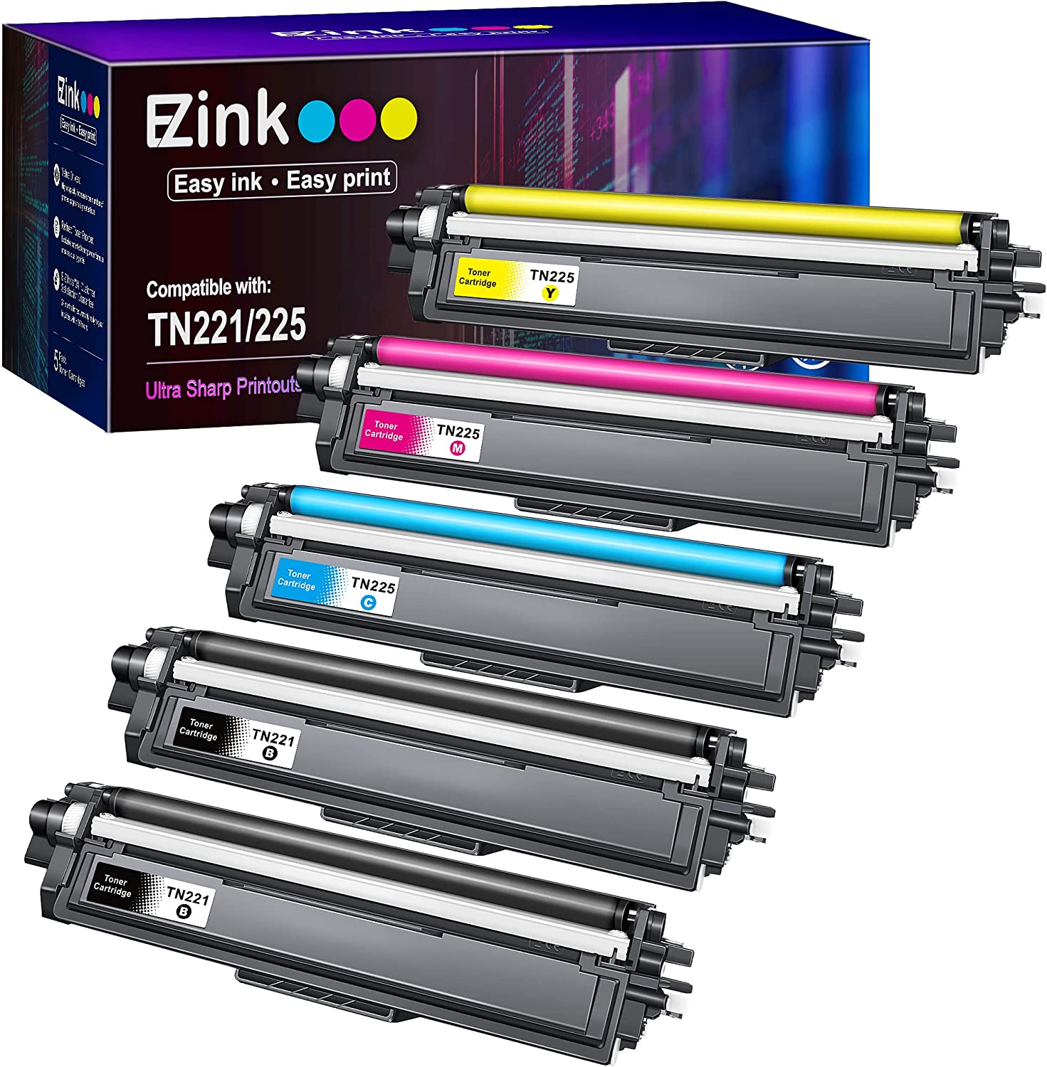 E-Z 잉크 MFC-9130CW HL-3170CDW HL-3140CW HL-3180CDW MFC-9330CDW 2개의 블랙 1개의 시안 마젠타 옐로우 5개의 팩
