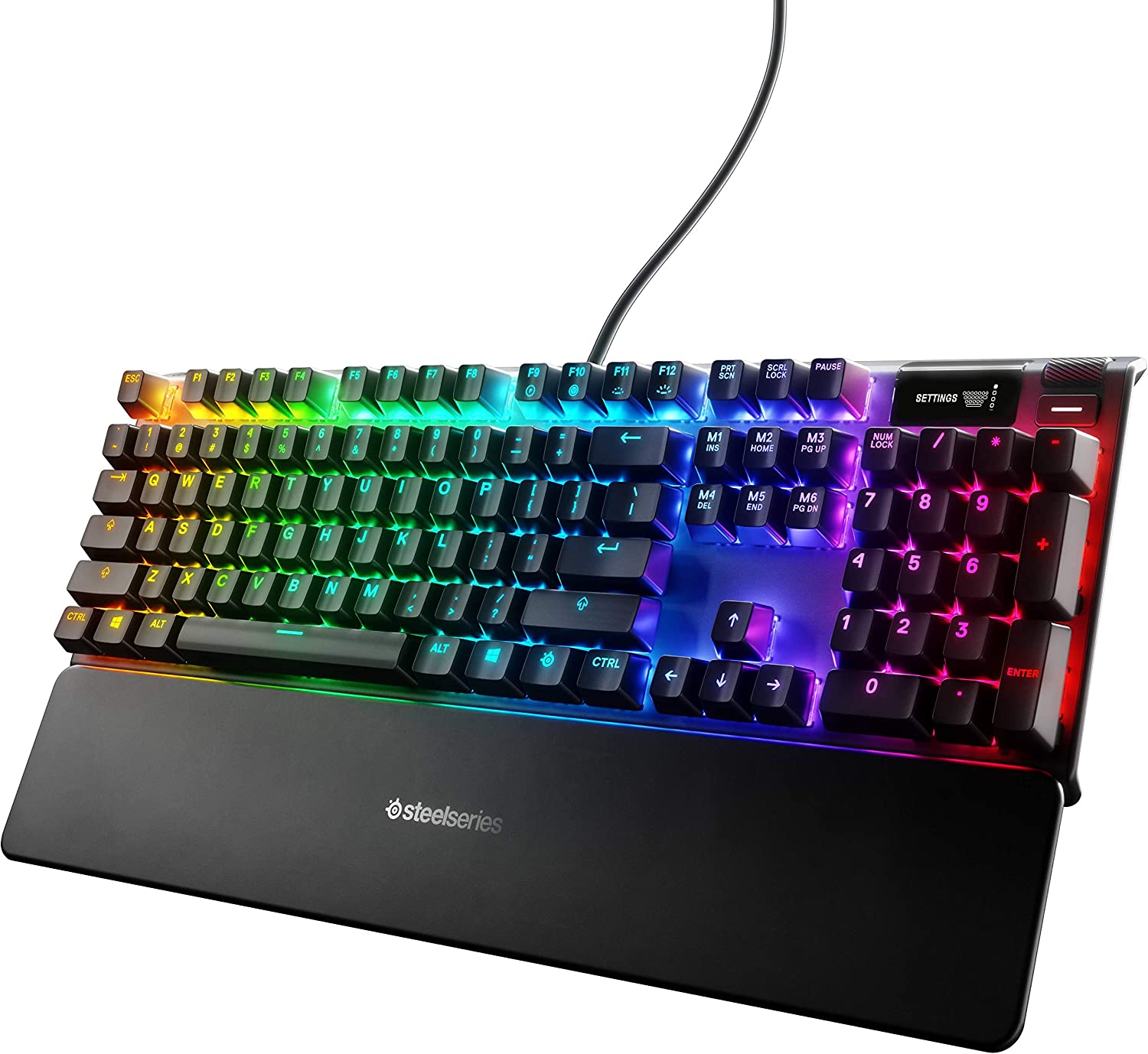 Steel Series Apex Pro USB Mechanical Gaming Keyboard – 조정 가능한 작동 스위치 – 세계에서 가장 빠른 기계식 키보드 – OLED 스마트 디스플레이 – RGB 백라이트
