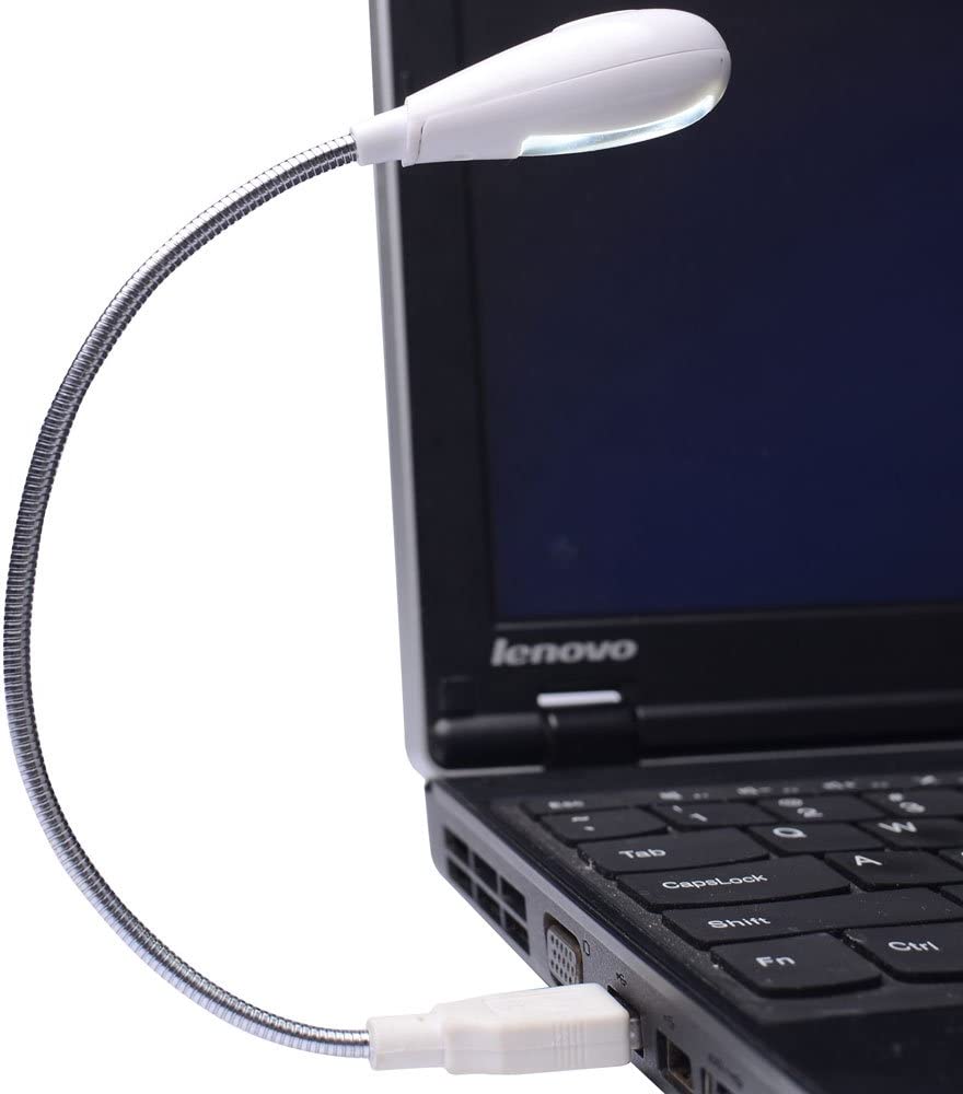 Hanerdun® 노트북용 밝은 LED USB 램프 라이트 리딩 램프 플렉시블 넥 화이트