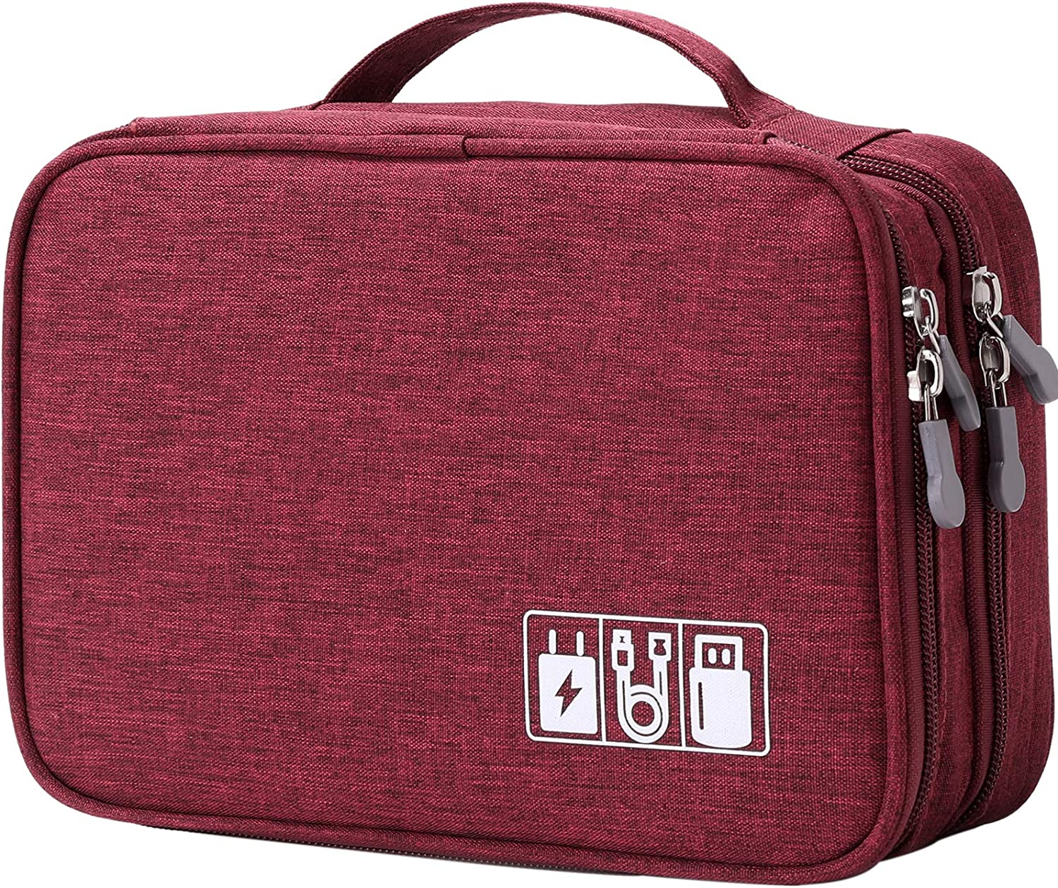 메일 여행 코드 케이블 정리기 휴대용 전자 악세사리 가방 보관 케이스 빨간색