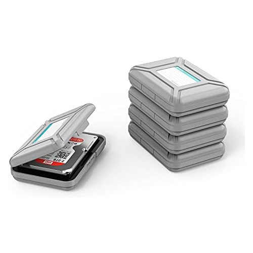 Yottamaster 5-Pack 3.5인치 하드 드라이브 케이스 HDD 스토리지용 휴대용 디스크 보호 상자 방습B4-5