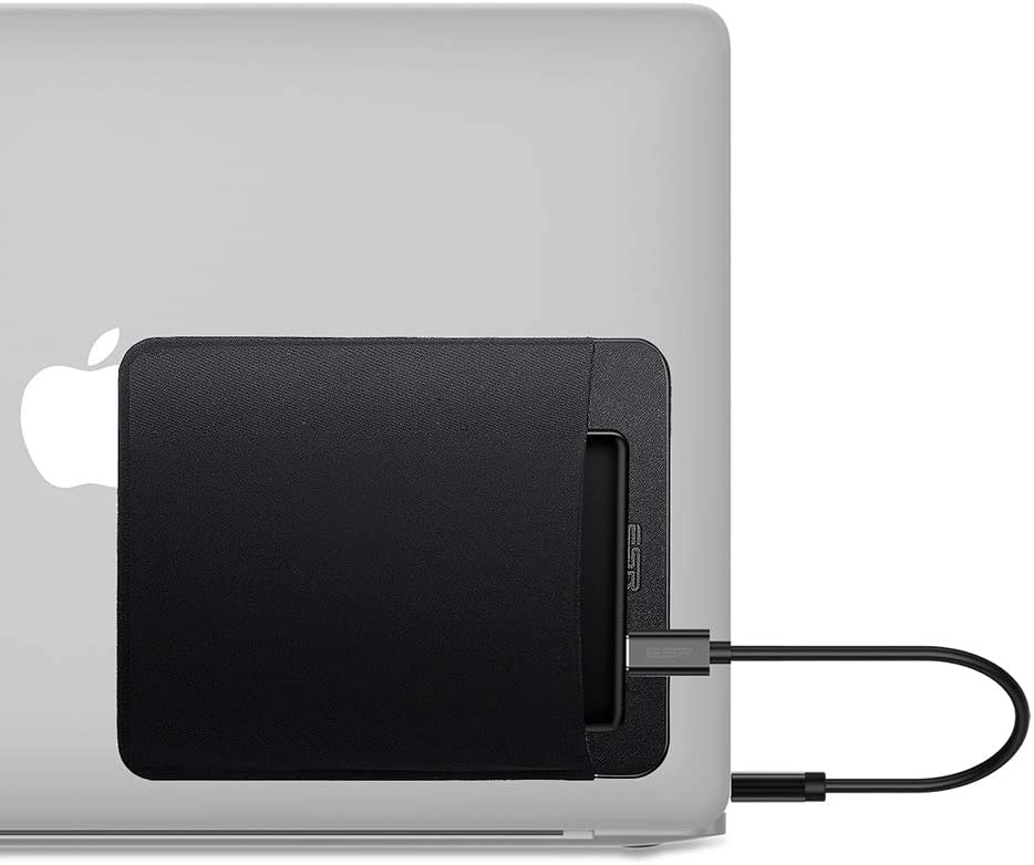 ESR 휴대용 외장 하드 드라이브 케이스 컴퓨터 악세사리용 파우치 홀더 배터리 팩용 슬리브 스토리지 오거나이저 무선 마우스 케이블 및 이어폰 - 블랙