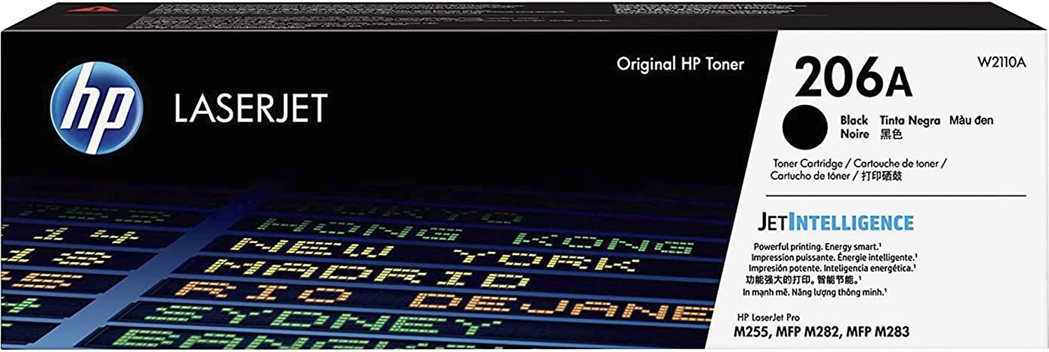 HP 206A 블랙 토너 카트리지 Color LaserJet Pro M255 M282 M283 시리즈 W2110a