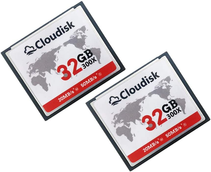 Cloudisk 콤팩트 플래시 메모리 카드 CF 카드 DSLR용 고속 리더 카메라 카드(32GB2)PK)