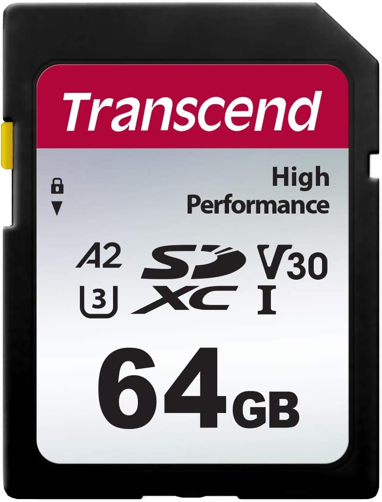 Transcend 64GB SDXC 330S 메모리 카드 UHS- I U3 V30 A2 4K 풀 HD - TS64GSDC330S