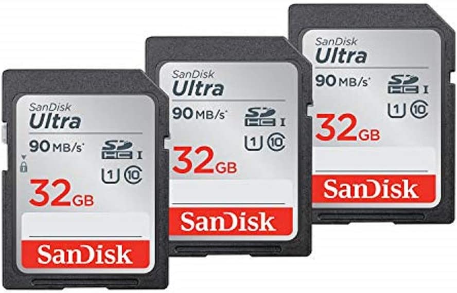 SanDisk 32GB 3팩 Ultra SDHC UHS-I 메모리 카드 - SDSDUNR-032G-GN6IM