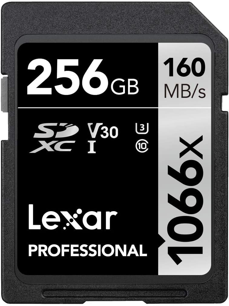 Lexar Professional 1066x256GB SDXC UHS-I 카드 실버 시리즈, 최대 160MB/s 읽기, DSLR 및 미러리스 카메라용(LSD1066256G-BNNU)