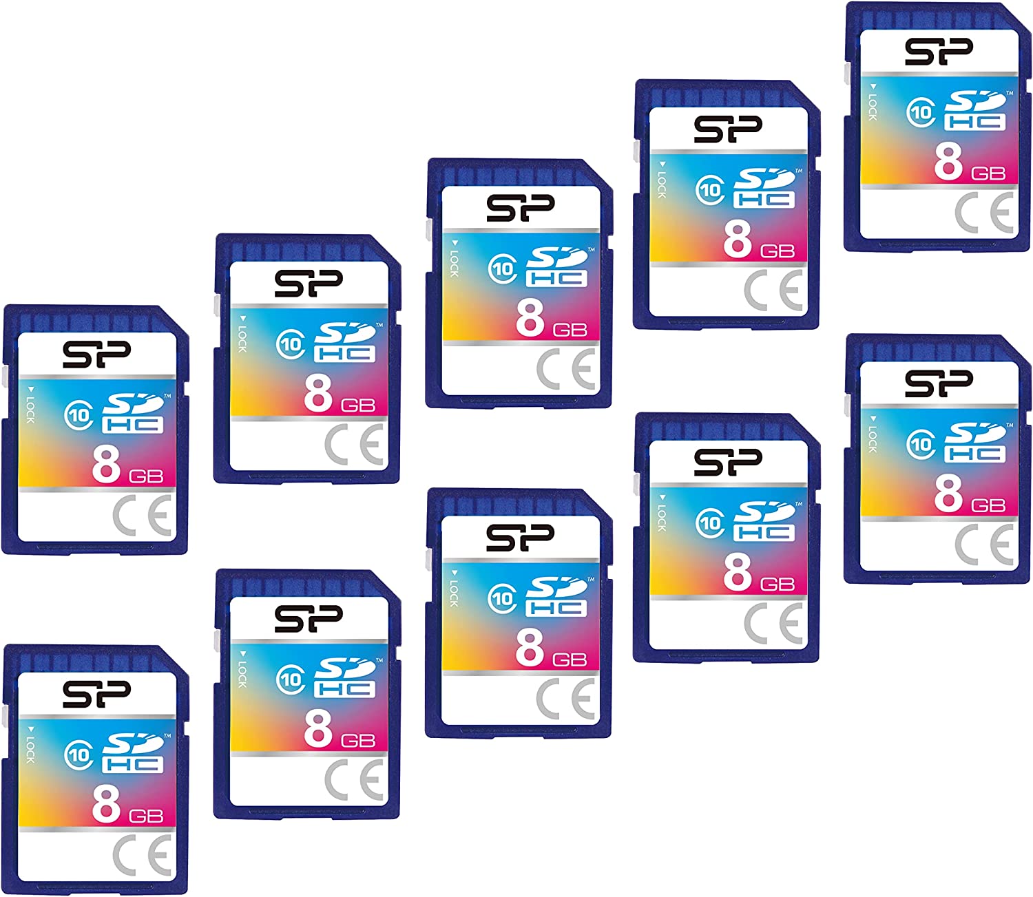 실리콘 파워에 의한 8GB 10팩 SDHC 클래스 10 플래시 메모리 카드