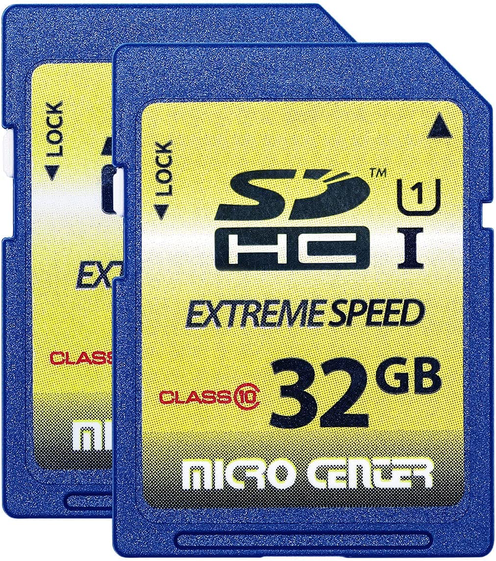 마이크로 센터별 32GB 클래스 10 SDHC 플래시 메모리 카드 SD 2팩