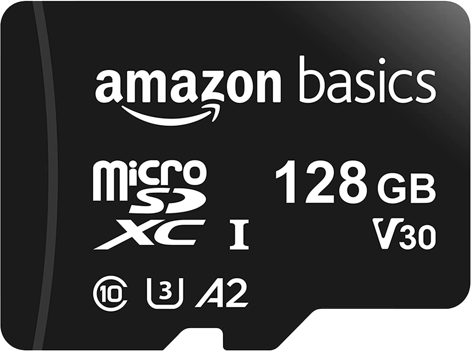 Amazon Basics 마이크로SDXC 메모리 카드, 풀 사이즈 어댑터, A2, U3, 최대 100MB/s, 128GB 읽기 속도