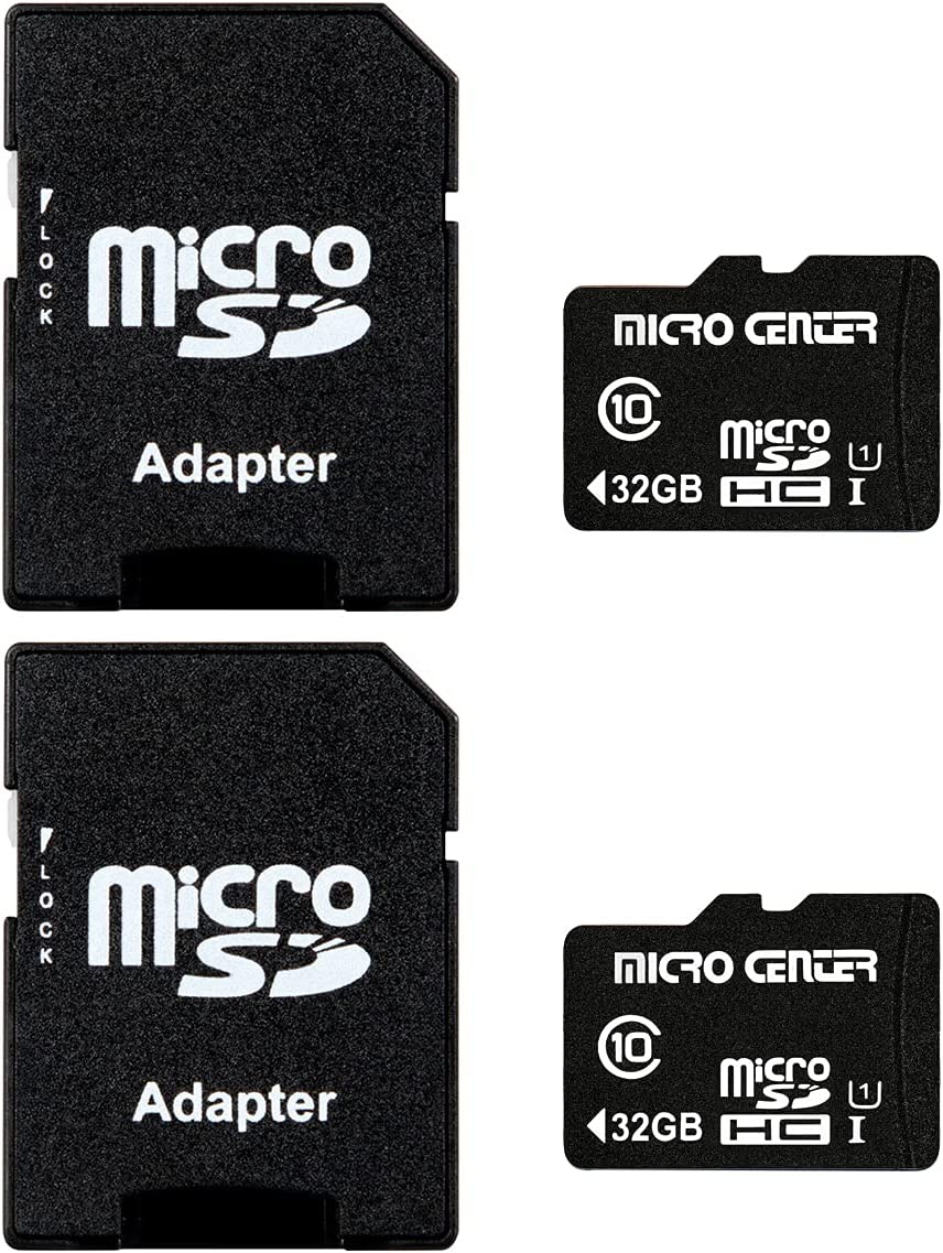 모바일 장치 저장 전화 태블릿 드론 및 풀 HD 비디오 녹화용 어댑터가 포함된 MicroCenter 32GB Class 10 Micro SDHC 플래시 메모리 카드 - 80MB/s UHS-I C10 U1 2팩